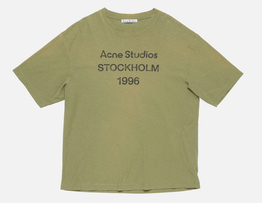 Acne Studios Sprayed Logo T-Shirt Olive Green
