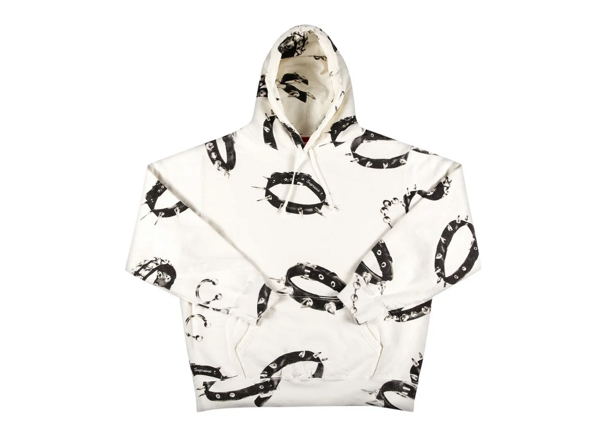 Supreme Studded Collars Hooded Sweatshirt White