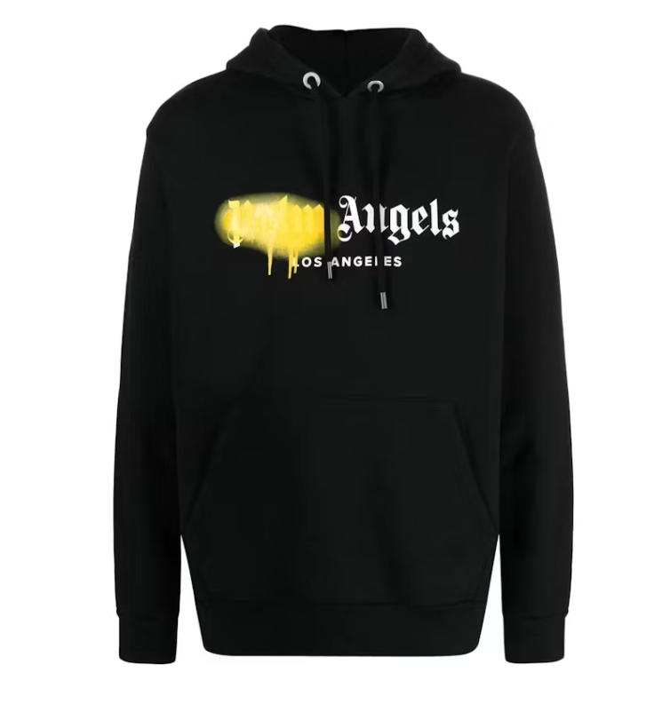 Palm Angels LA Sprayed Logo Hoodie Black