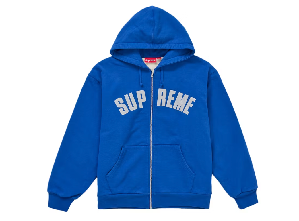 Supreme Arc Thermal Lined Zip Up Hooded Sweatshirt (FW26) Royal