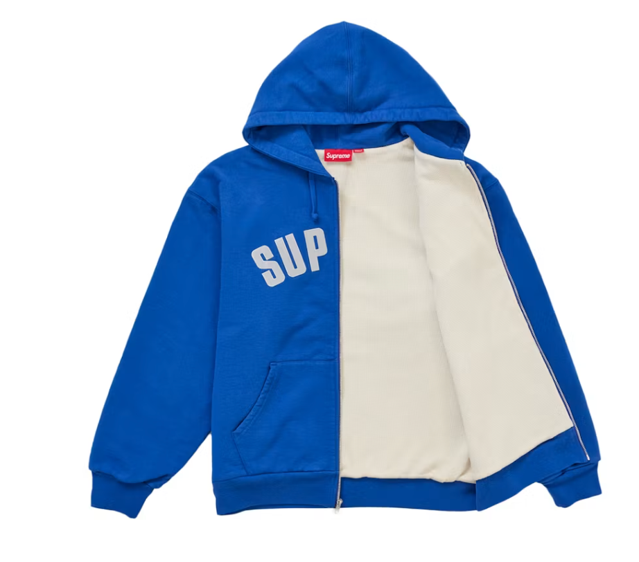 Supreme Arc Thermal Lined Zip Up Hooded Sweatshirt (FW26) Royal