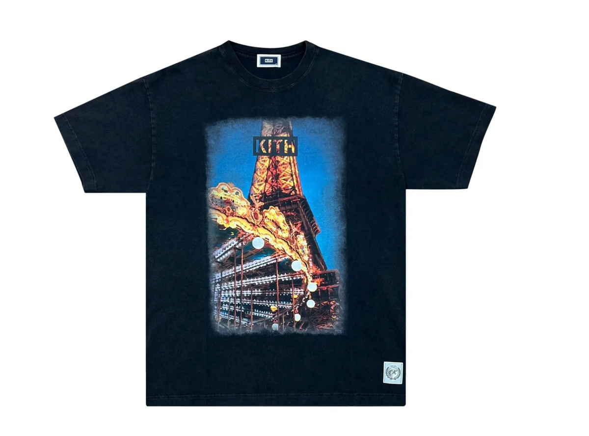 Kith Paris Exclusive Eiffel Tower Vintage Tee Black
