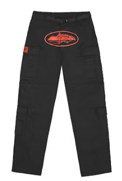 Corteiz Guerillaz Cargos Black Red