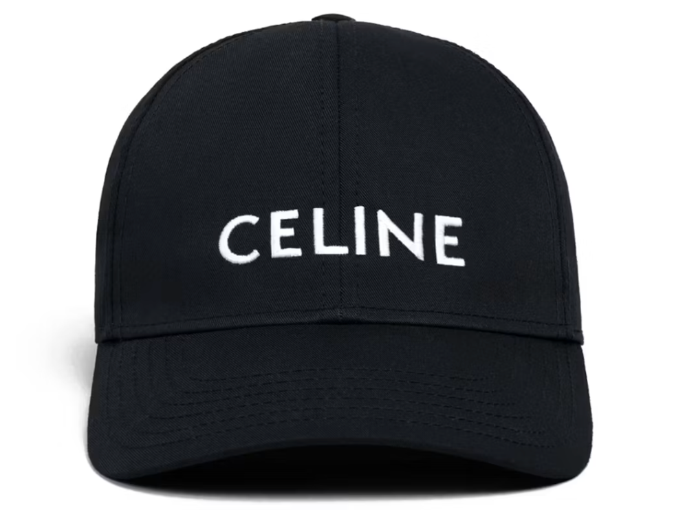 Celine Cotton Baseball Cap Black