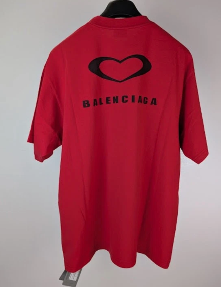 Balenciaga Sweet Heart Logo T-Shirt Red
