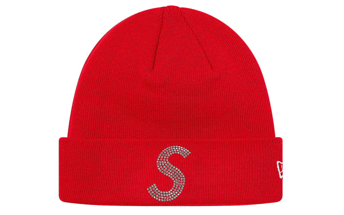 Supreme New Era Swarovski S Logo Beanie Red