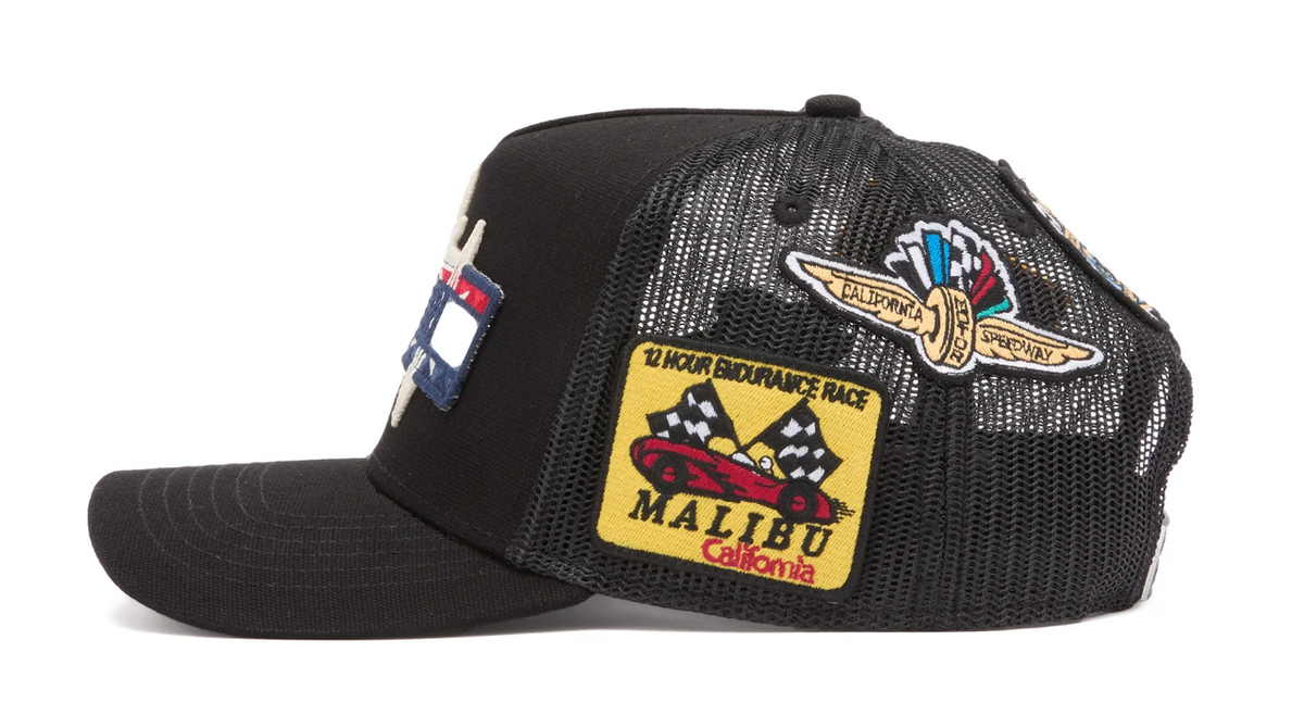 Amiri Station Patch Trucker Hat Black