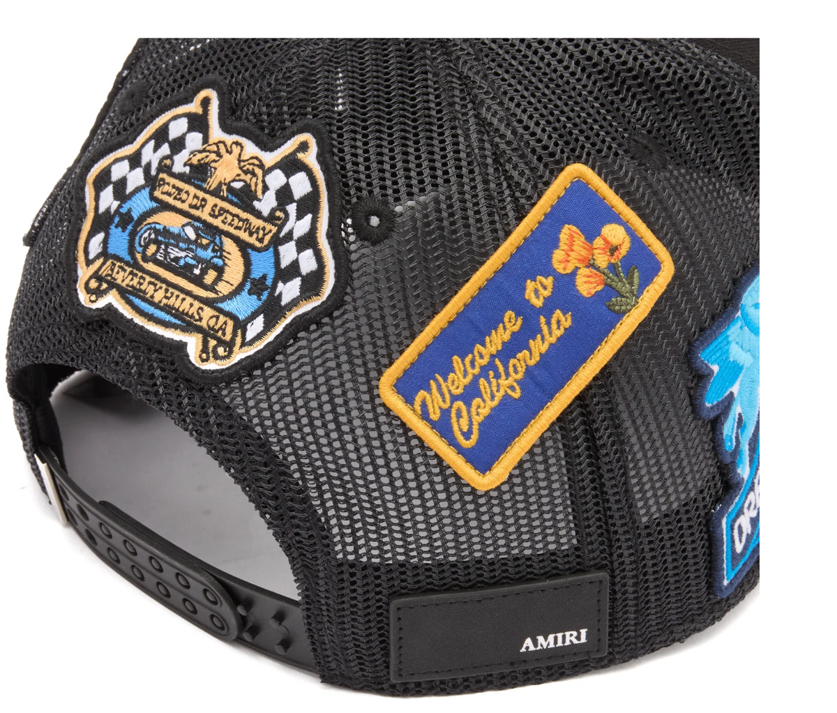 Amiri Station Patch Trucker Hat Black