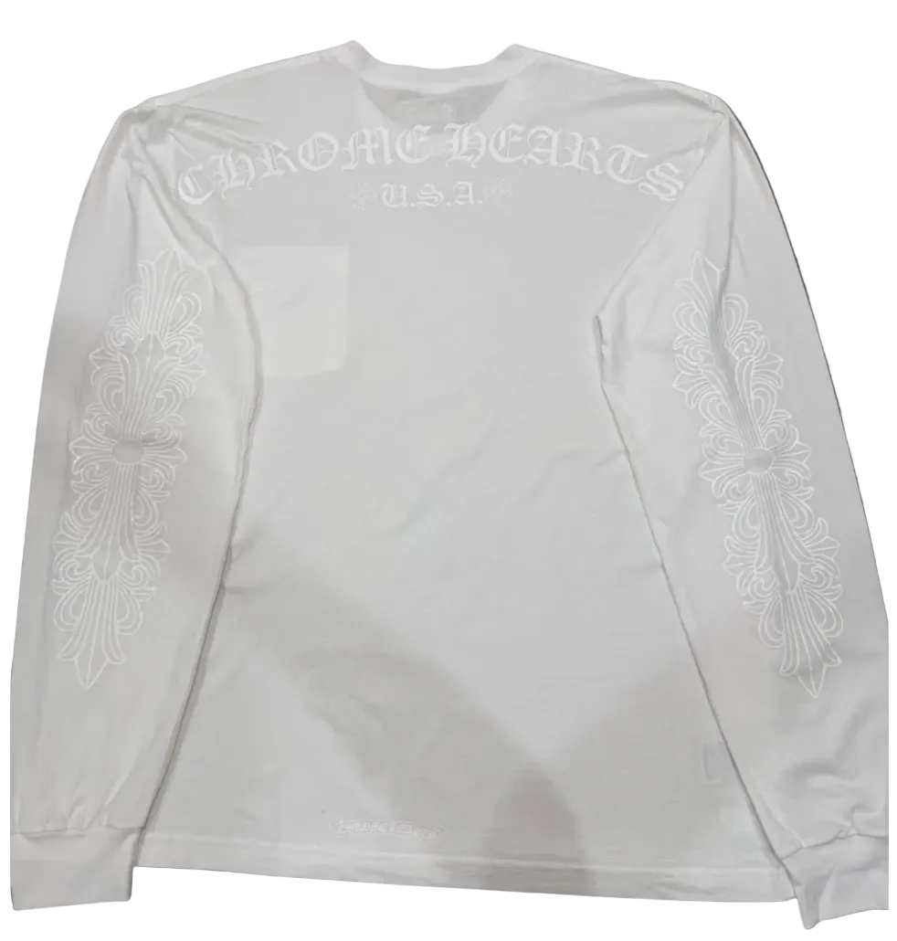 Chrome Hearts Online Exclusive Long Sleeve T-Shirt Triple White