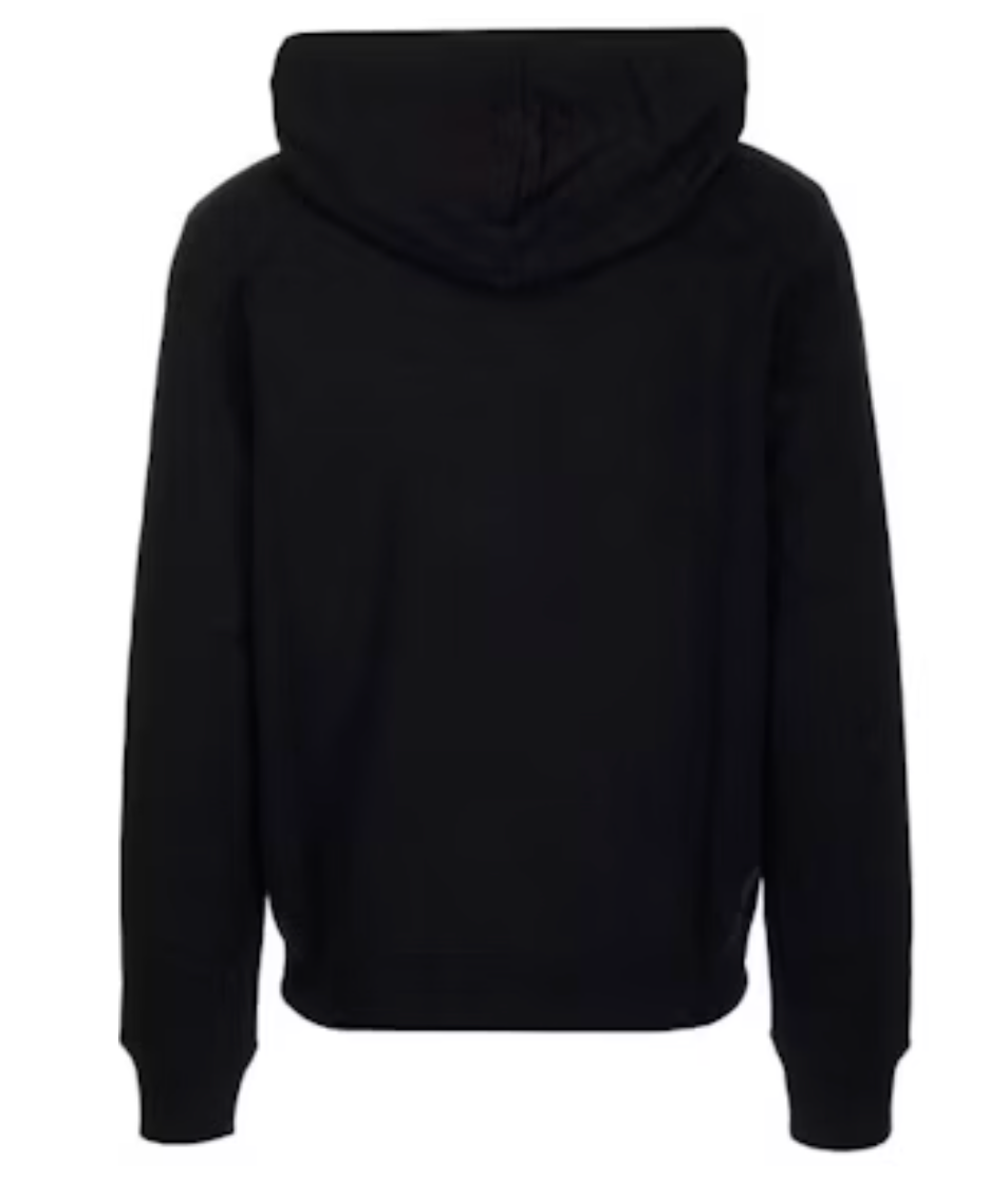 Lanvin Curblace Logo Embroidered Hoodie Black