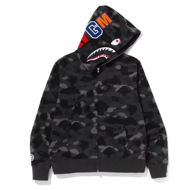 BAPE Color Camo Shark Full Zip Hoodie Black