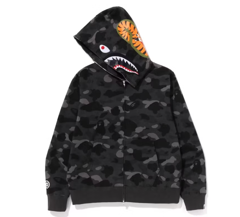 BAPE Color Camo Shark Full Zip Hoodie Black