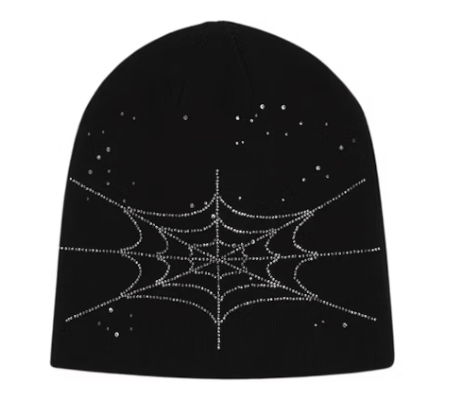Sp5der Rhinestone Silk Skully Black