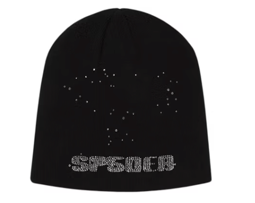 Sp5der Rhinestone Silk Skully Black
