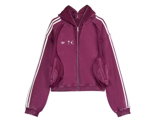 adidas x Thug Club Teamgeist Hooded Zip Up & Sweatpants Set Maroon