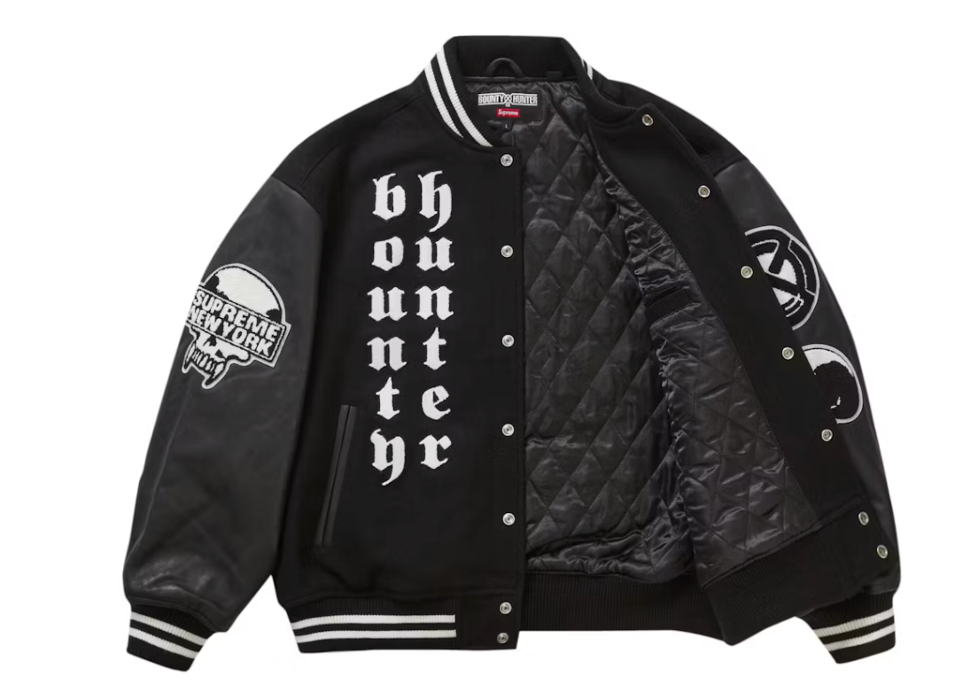 Supreme Bounty Hunter Varsity Jacket Black