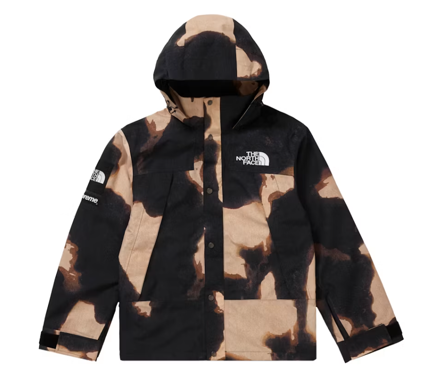 Supreme The North Face Bleached Denim Print Mountain Jacket Black
