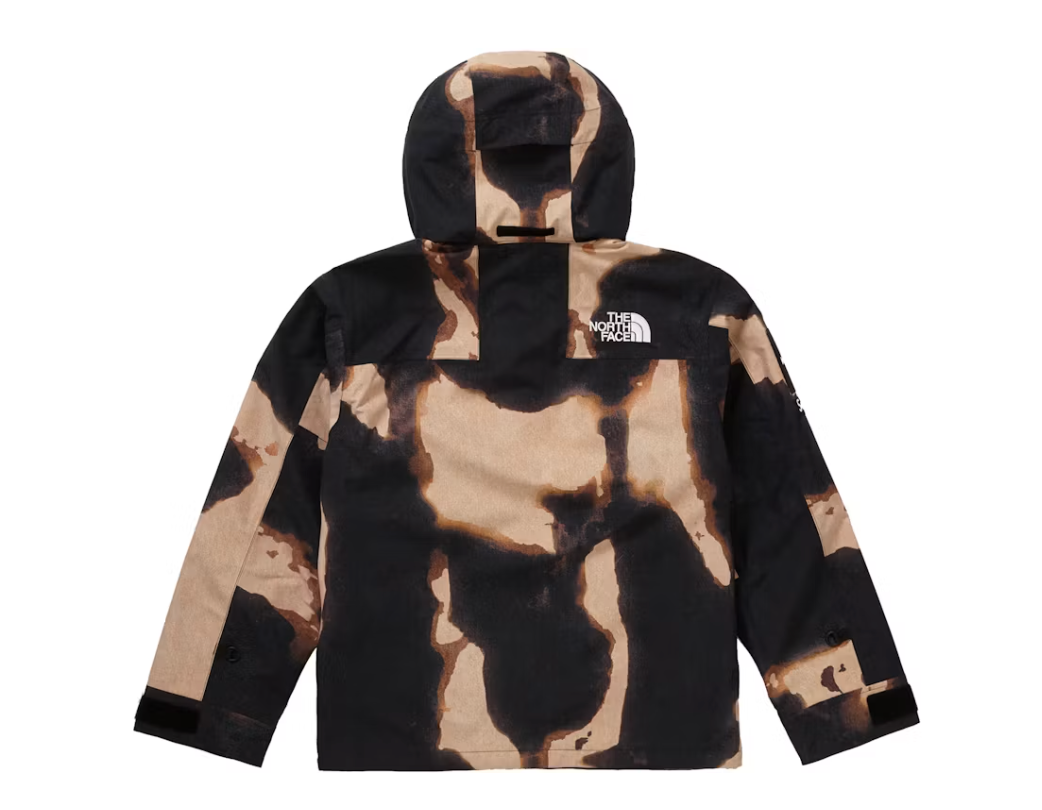 Supreme The North Face Bleached Denim Print Mountain Jacket Black