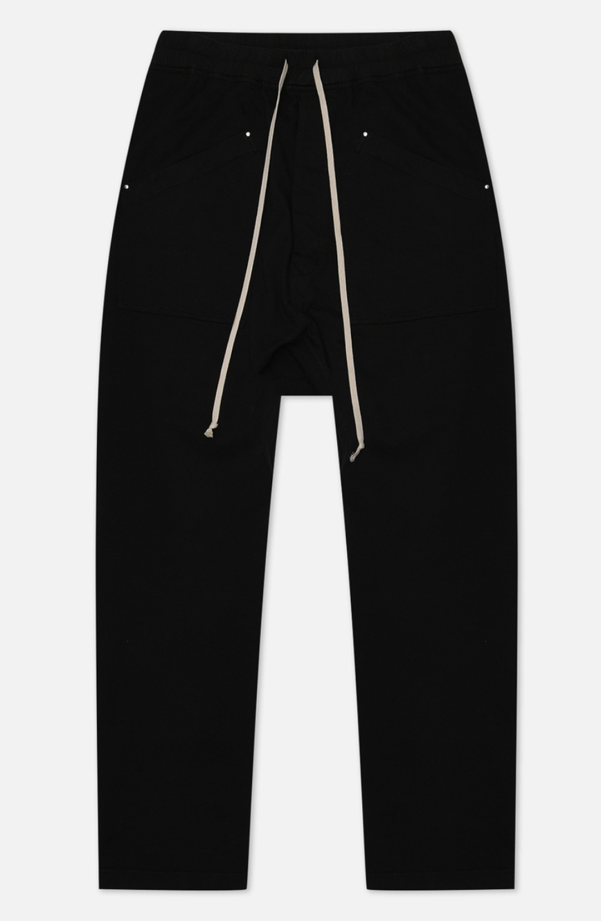 Rick Owens DRKSHDW Cargo Drawstring Long Pant Black