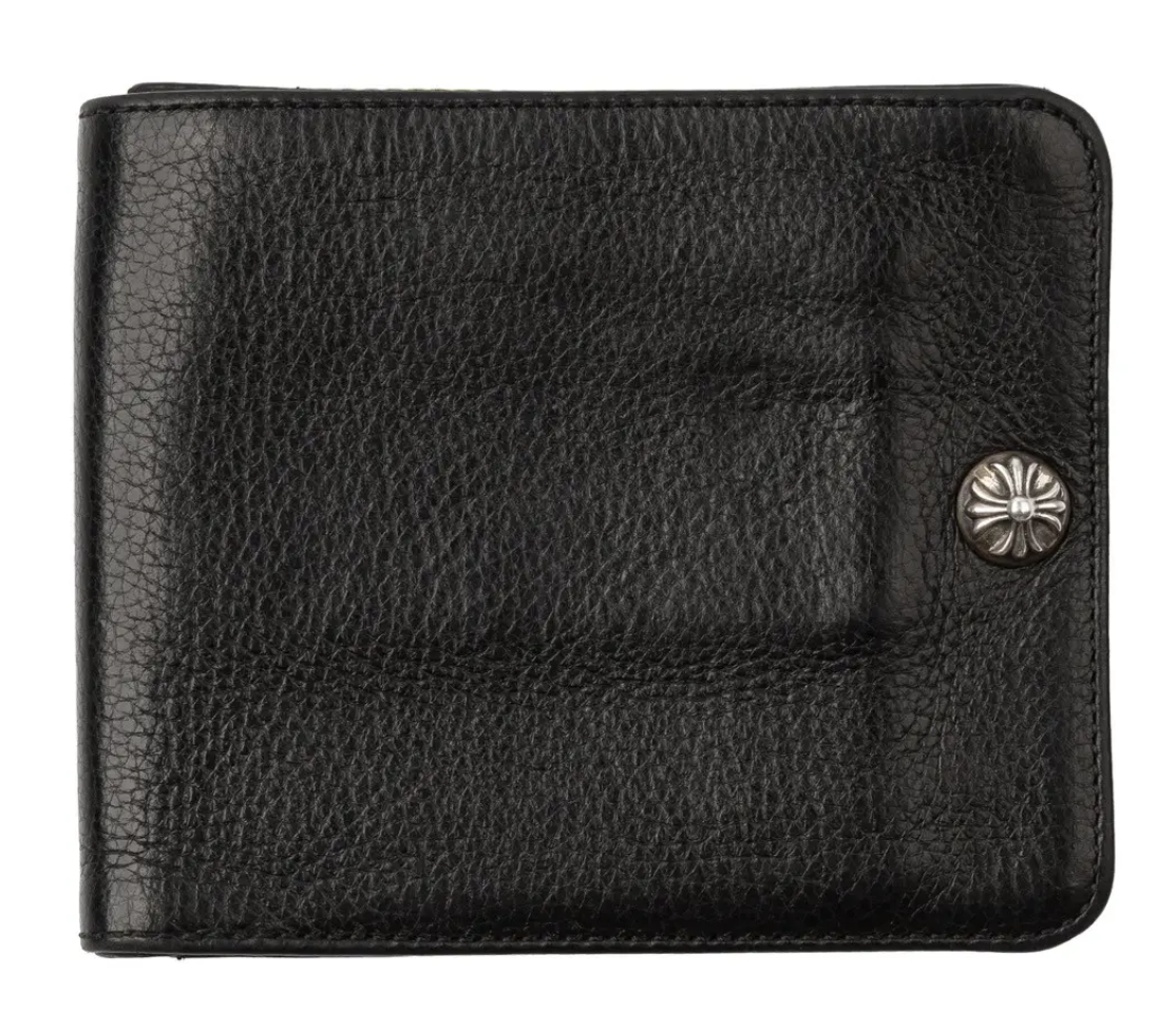 Chrome Hearts Cross Ball Snap Wallet Black