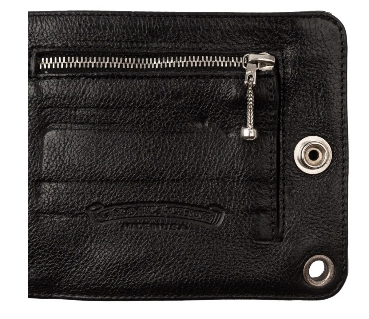Chrome Hearts Cross Ball Snap Wallet Black