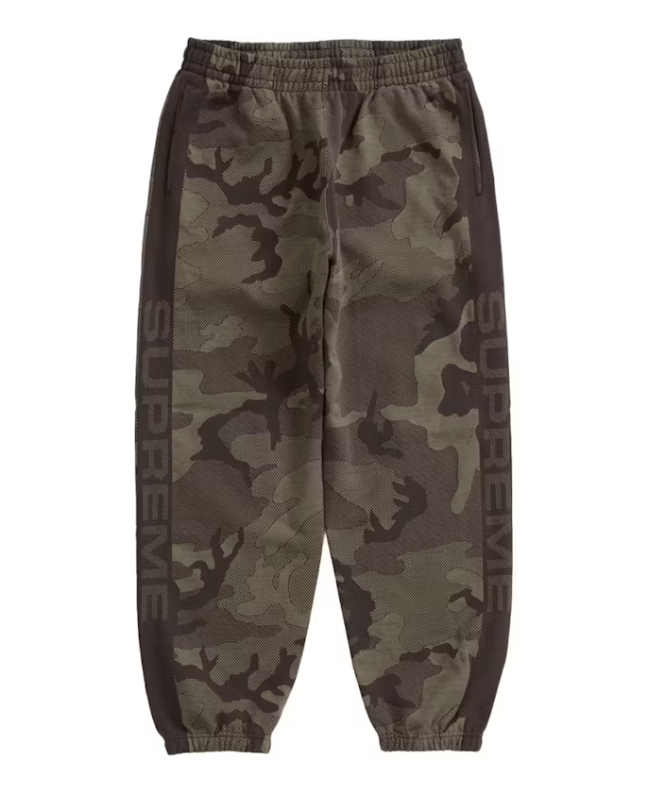 Supreme Jacquard Stripe Sweatpant Brown Camo