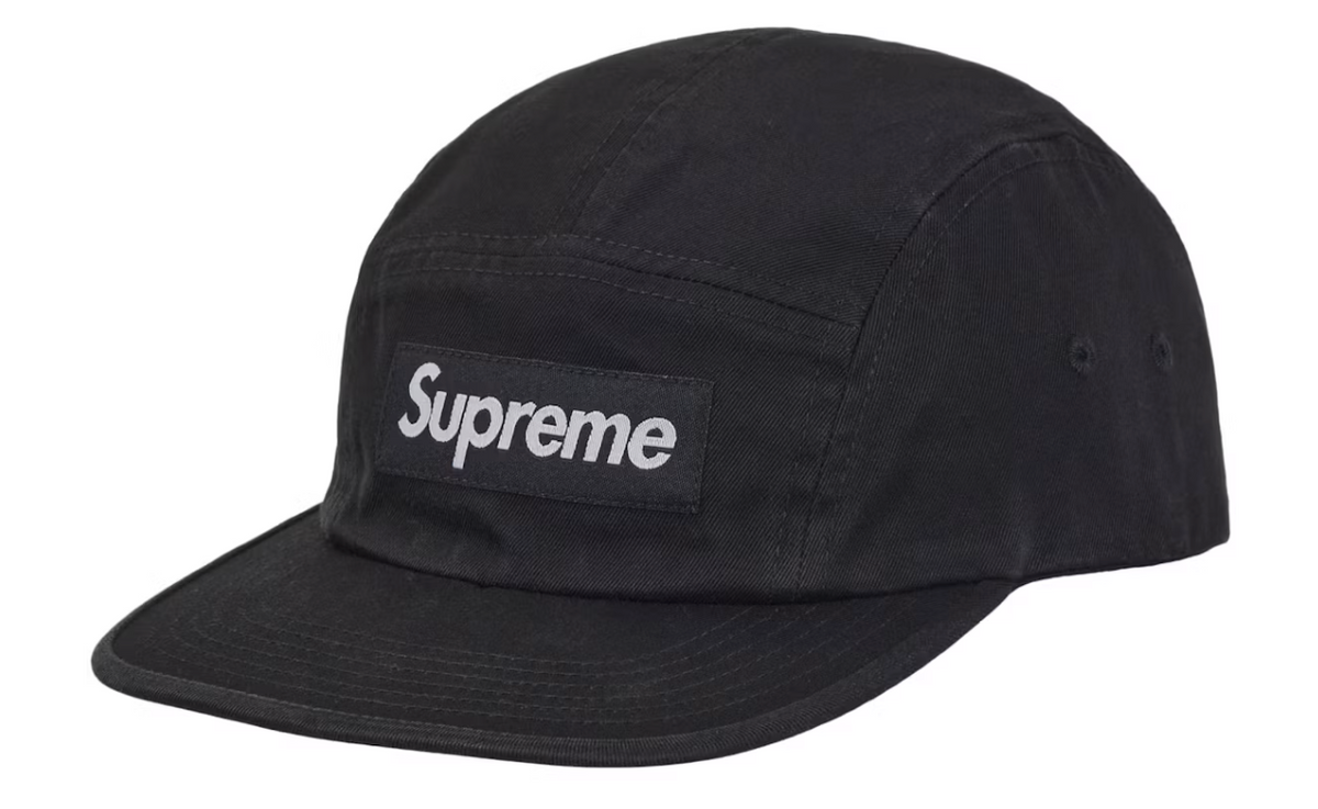 Supreme Washed Chino Twill Camp Cap (FW26) Black