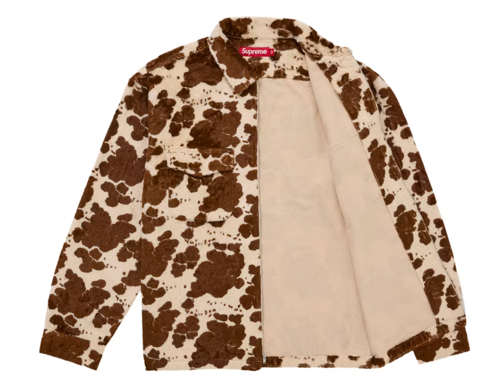 Supreme Faux Fur Zip Up Shirt Cow