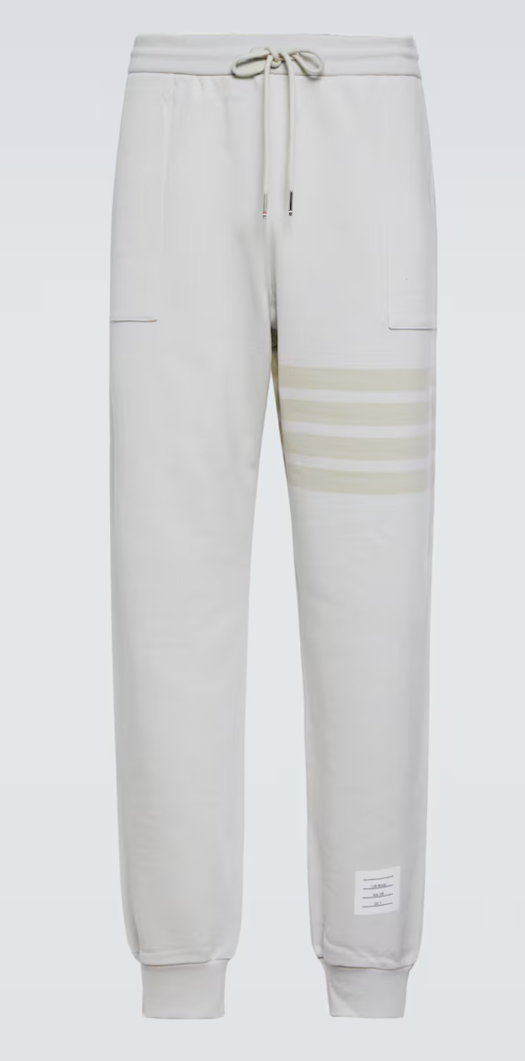 Thom Browne 4-Bar Cotton Sweatpants White