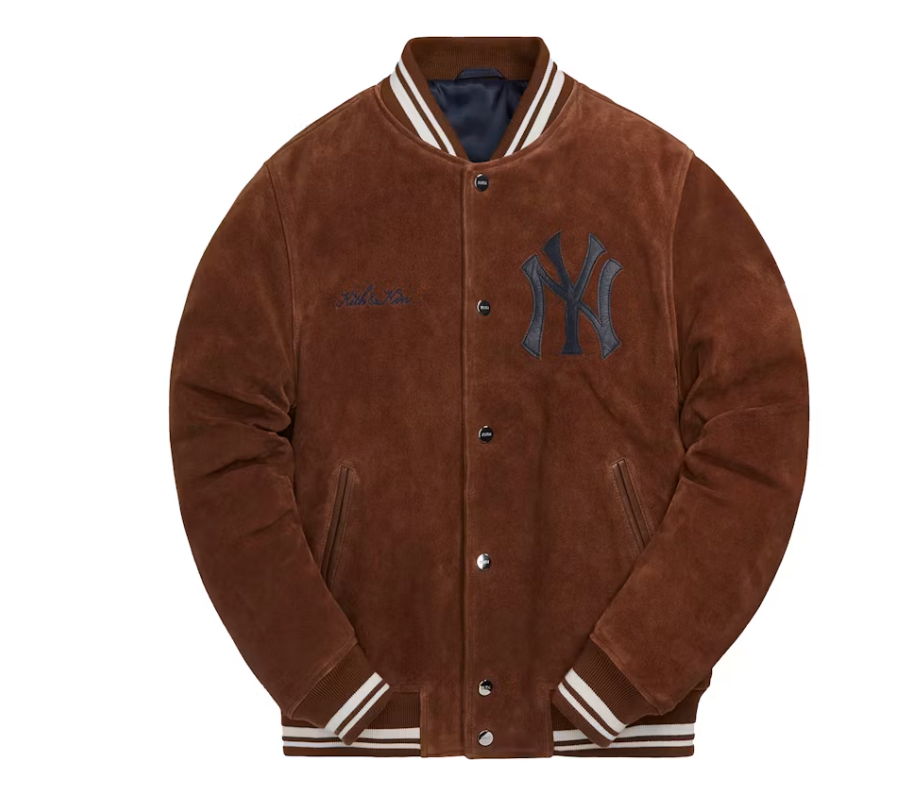 Kith MLB for New York Yankees Suede Bomber Jacket Chestnut