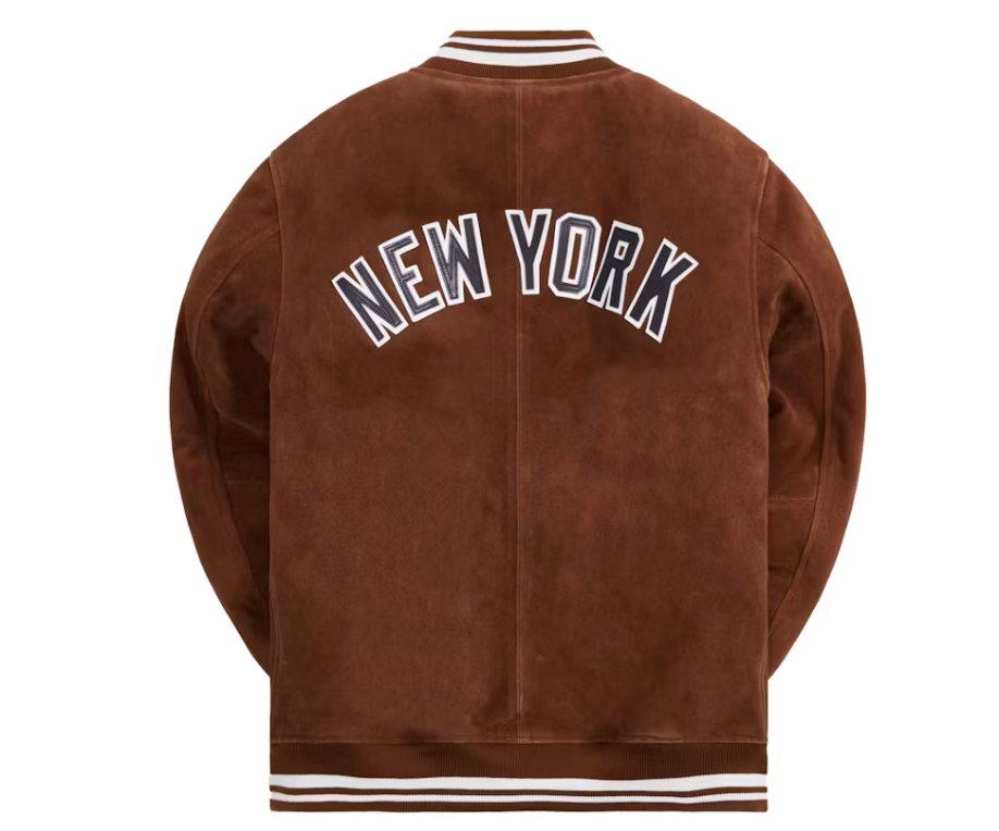 Kith MLB for New York Yankees Suede Bomber Jacket Chestnut