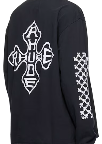 Rhude Black Cross Long Sleeve T-Shirt