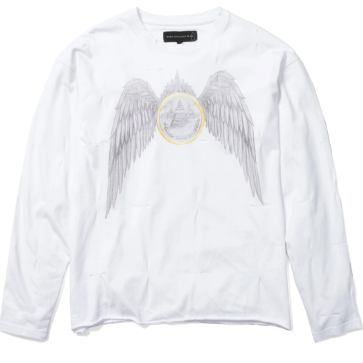 Who Decides War Winged Longsleeve Tee White