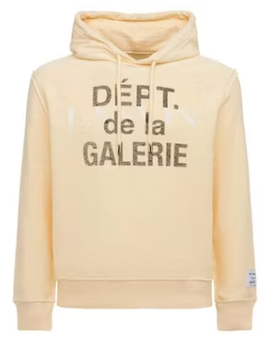 Gallery Dept. Lanvin Logo Washed Cotton Relaxed Hoodie Beige