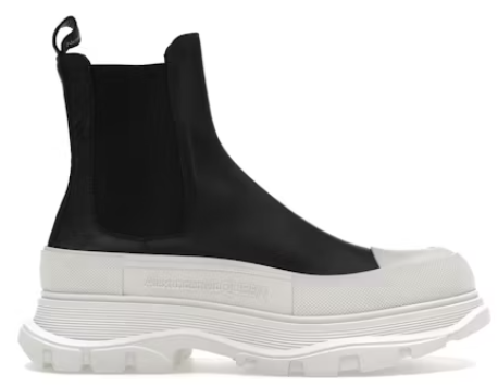 Alexander McQueen Tread Slick Chelsea Boot Black White