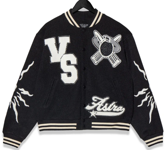 Vale Panther Forest Varsity Jacket Black