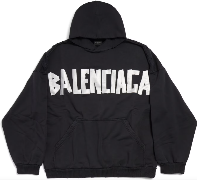Balenciaga New Tape Type Hoodie Oversized Black