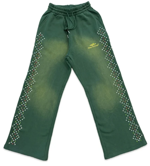 Happy Memories Don't Die HMDD Crystal Sweatpants Green