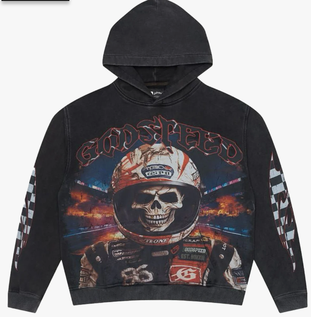 Godspeed Racer Goldie Hoodie Washed Black