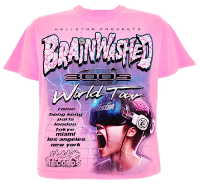 Hellstar Brainwashed World Tour T-Shirt Pink