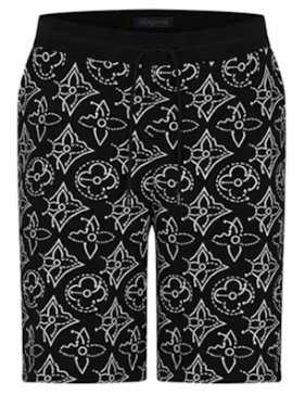 Louis Vuitton NBA Strategic Flowers Quilted Shorts Black White