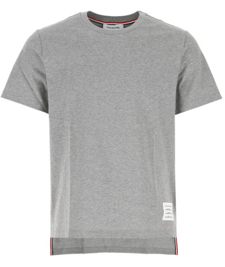 Thom Browne Logo Patch Crewneck T-Shirt Grey