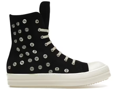 Rick Owens DRKSHDW Sneaks Studded Eyelets Black Milk