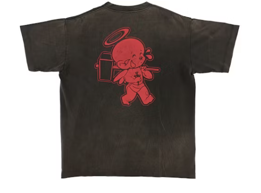 Saint Michael Denim Tears Faces T-Shirt