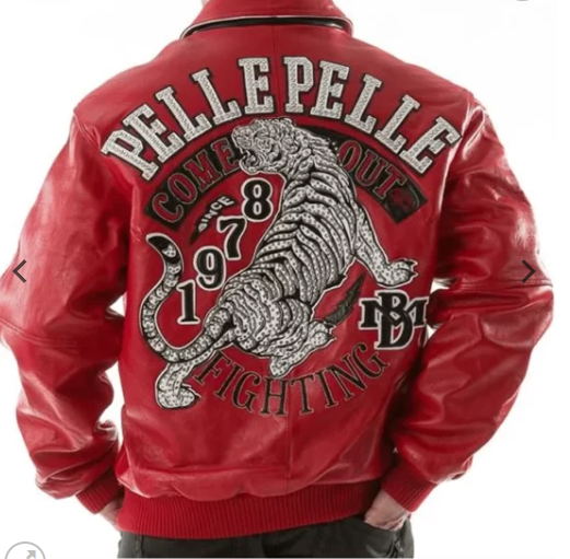 Pelle Red Come Out Fighting Leather Jacket Red