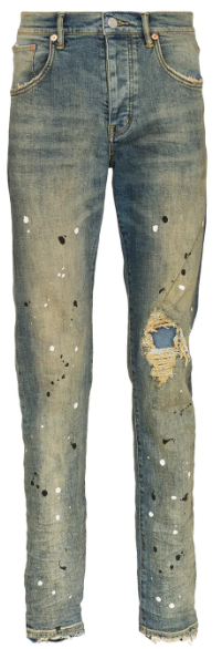 Purple Brand Paint Splatter Blue Jeans