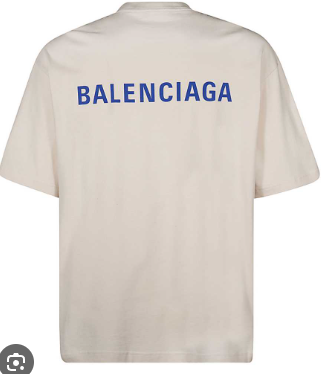 Balenciaga Badge Logo Tee Chalky White Blue