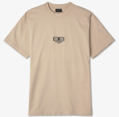 Balenciaga BB Paris Icon T-Shirt Beige