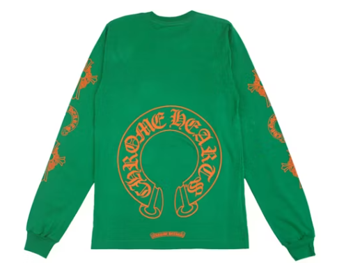 Chrome Hearts Horseshoe L/S T-shirt Green/Orange