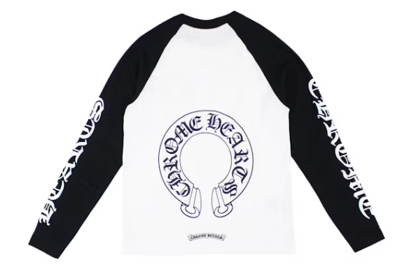 Chrome Hearts Horseshoe Baseball Shirt White/Black